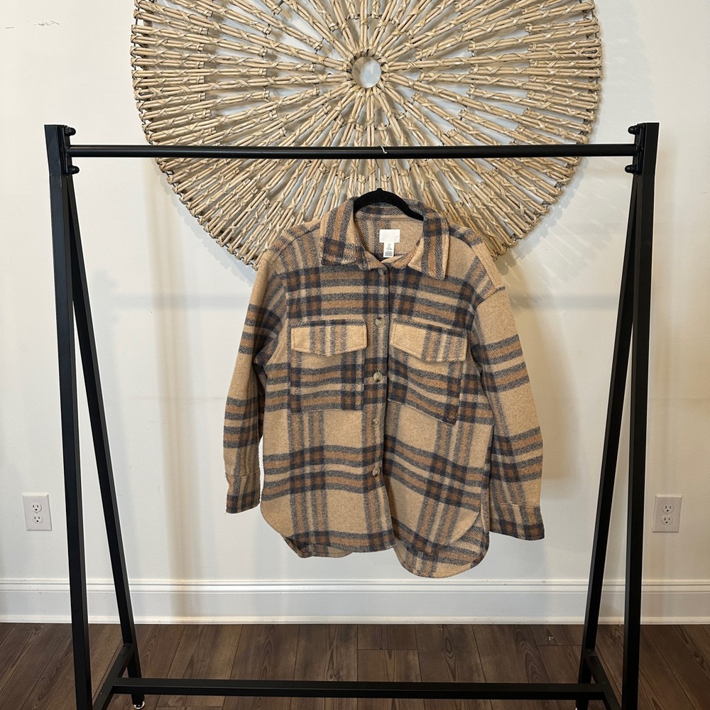 H&M CHECKERED FLANNEL JACKET OVERSIZED